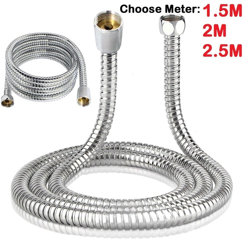 3M/2M/1.5M Stainless Steel Shower Hose Faucet Hose Flexible Shower Hose Thick Silicone Bathroom Shower Head Hose Pipe Washers