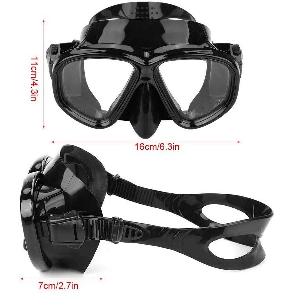 Swimming Diving Mask Goggles Toughened Tempered Glass Anti Fog Spearfishing Scuba Mask for Spearfishing Gear Swimming Snorkeling