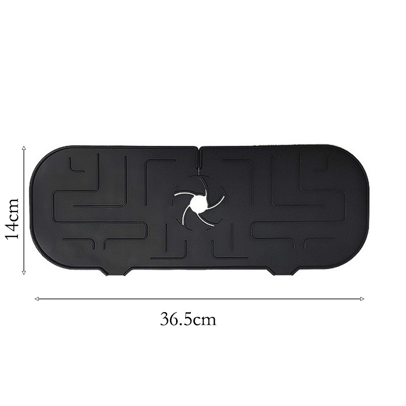 Silicone Faucet Mat For Kitchen Sink Splash Guard Bathroom Faucet Water Catcher Mat Sink Draining Pad Behind Faucet: B-Black