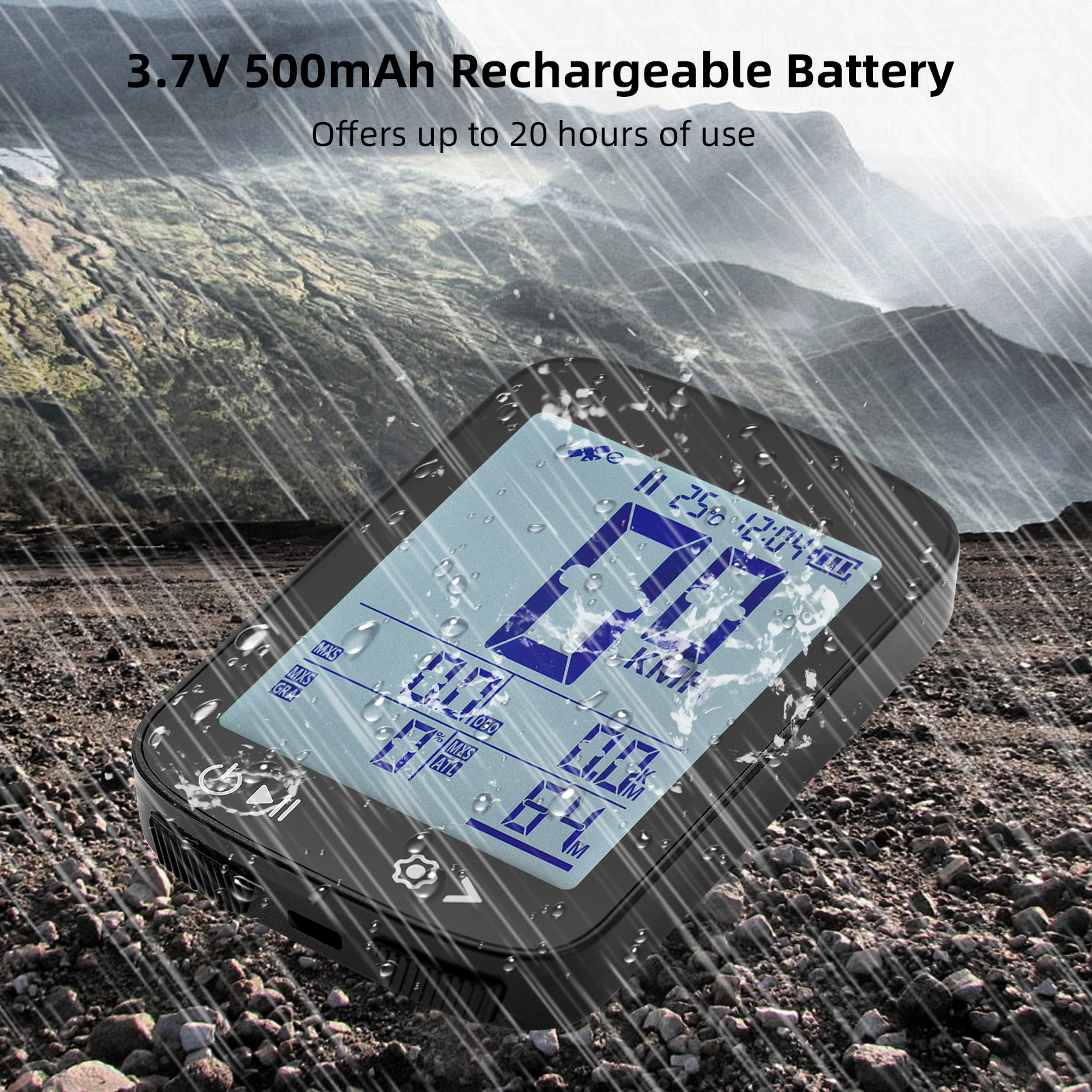 GPS Bike Computer Wireless Bike Speedometer High Clear Display 5 StarPositioningGPS BeiDou GLONASS Galileo and QZSS Rechargeable