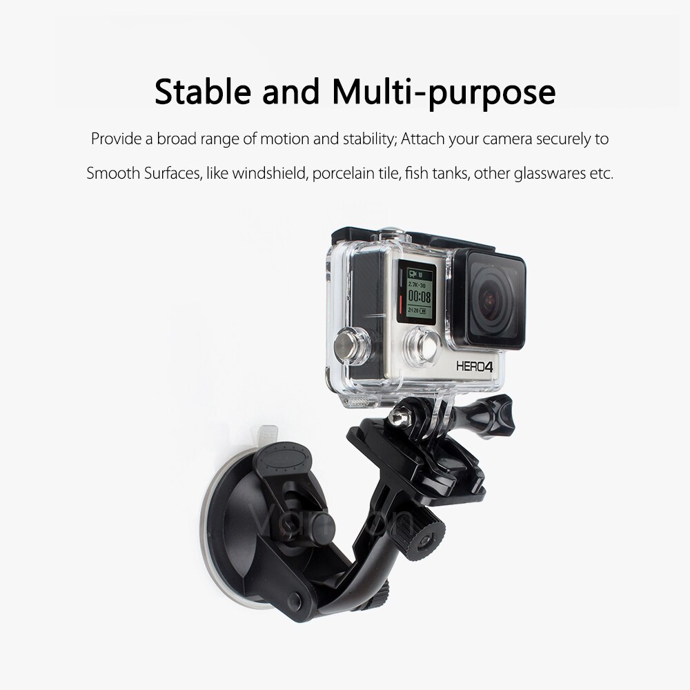Vamson zuignap voor gopro accessoires 7cm auto houder voorruit voor xiaomi voor yi voor gopro hero 7 6 5 4 3+  voor sjcam  vp520