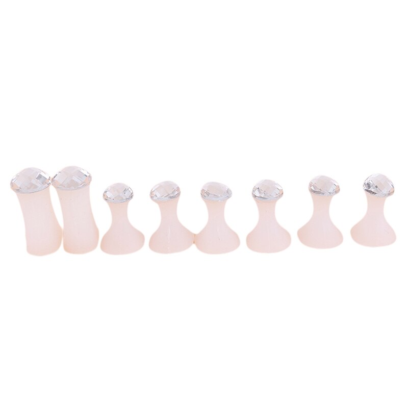 8 Teile/satz Nail art Werkzeuge Silikon Toe Separator Fuß Pads Für Hause Und Salon Anwendung Pediküre DIY Maniküre Zubehör: Dark Khaki