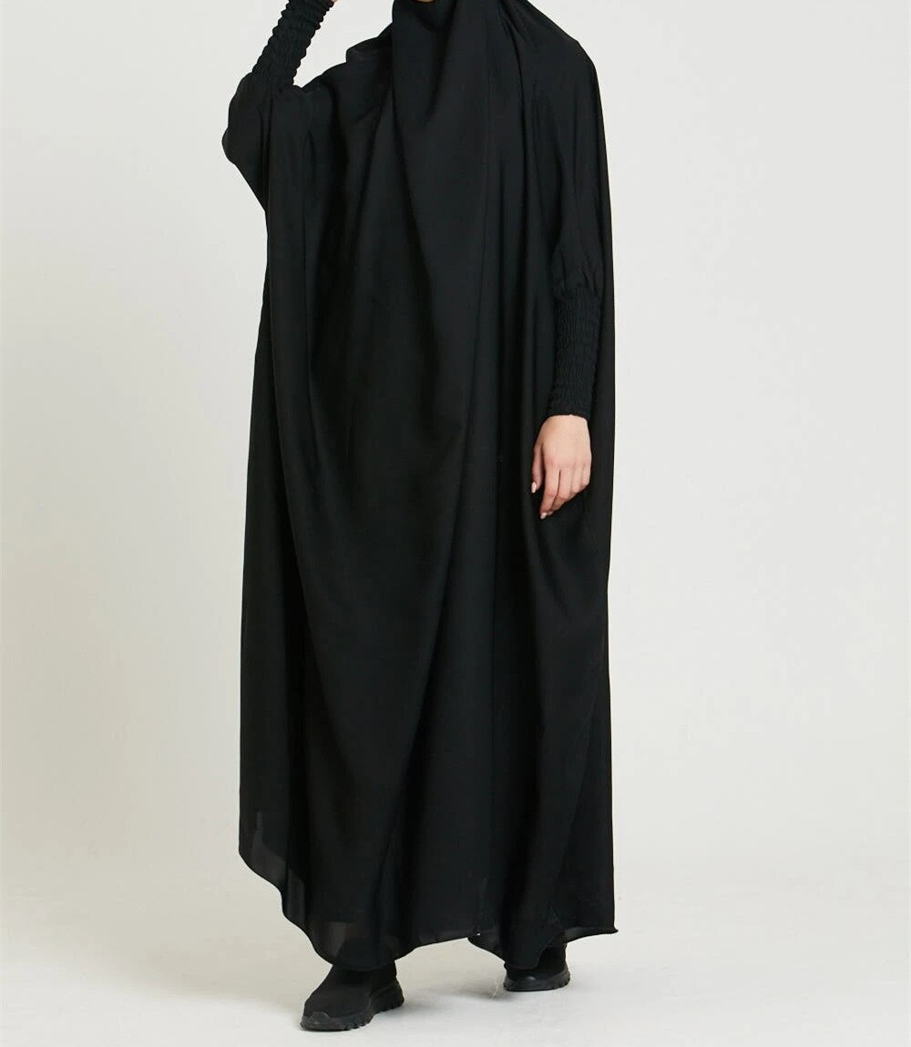 Jilbab – robe de prière en Satin, tenue une pièce élégante, 10 couleurs,: Black