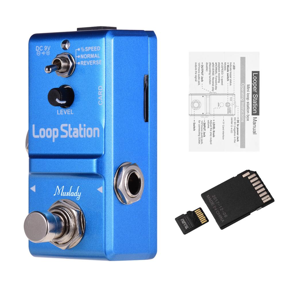 Muslady loop station mini gitaar looper effectpedaal 10 minuten opnametijd 3 werkmodi true bypass volledig metalen behuizing met