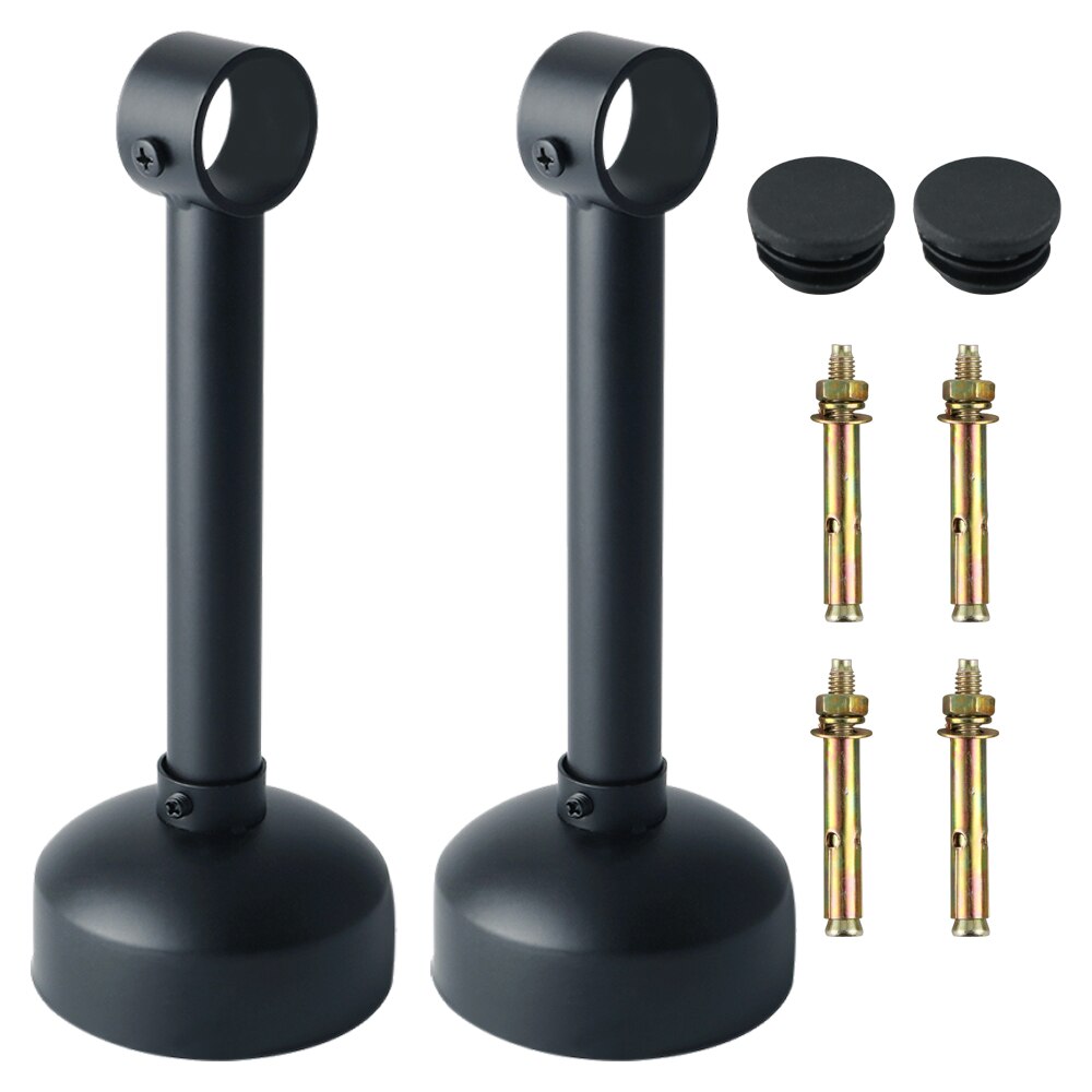 4pc Stainless Steel Flange Bracket 25mm Pipe Bracket Clothes Rod Seat Hanger Closet Rod Support Socket Flange Pipe Bracke: Black