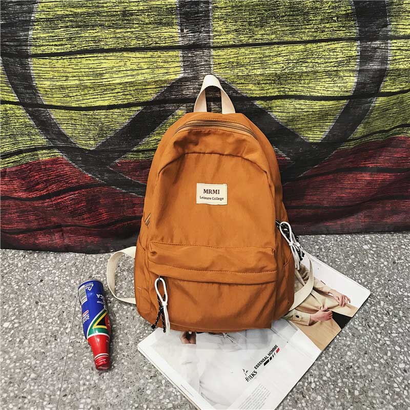 atinfor Women Backpack Travel Retro Waterproof Canvas Nylon Backpack School Bags for Teenagers Girls Bookbag Mochilas: Orange