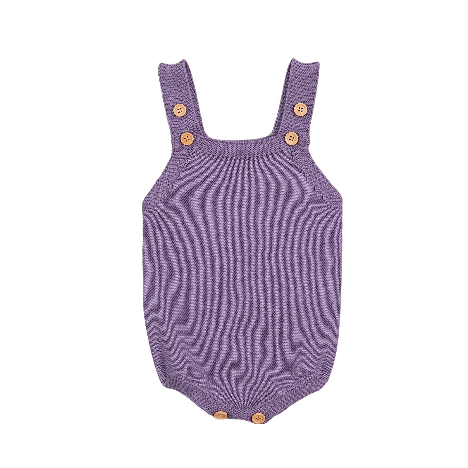 Baby Baby Jongens Meisjes Trui Gebreide Jumpsuits Comfortabele Mouwloze Schouderriem Bodysuit Een Stuk Pak Voor Peuter: Paars / 3M