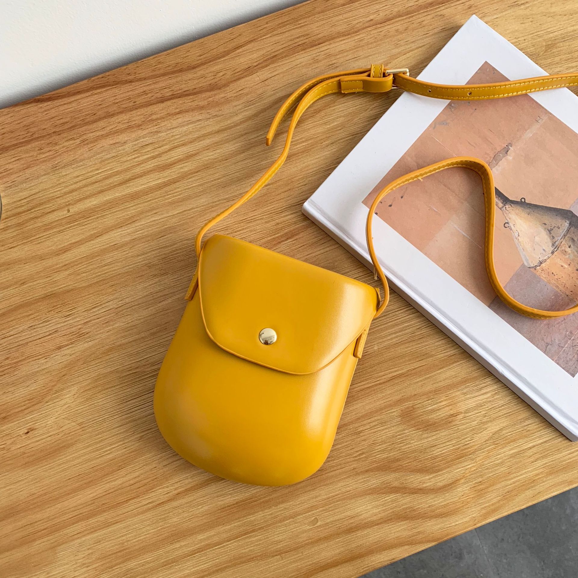 Zenos 2020 zwykły kolor kształt muszli torby dla kobiet regulowany pasek mini zwykły Femal skórzana torba: żółty