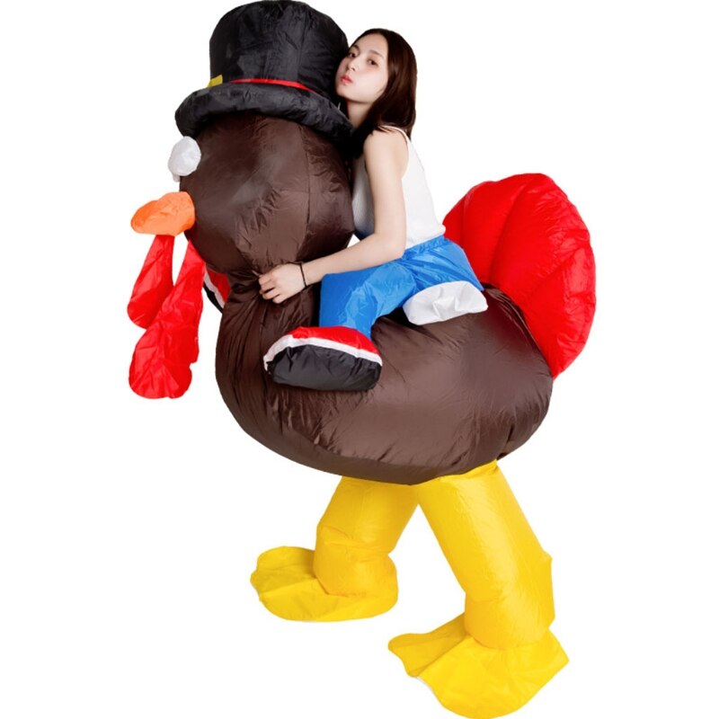 Thanksgiving Turkey Rider Adult Cosplay Inflatable Suit Festive Party Clothing