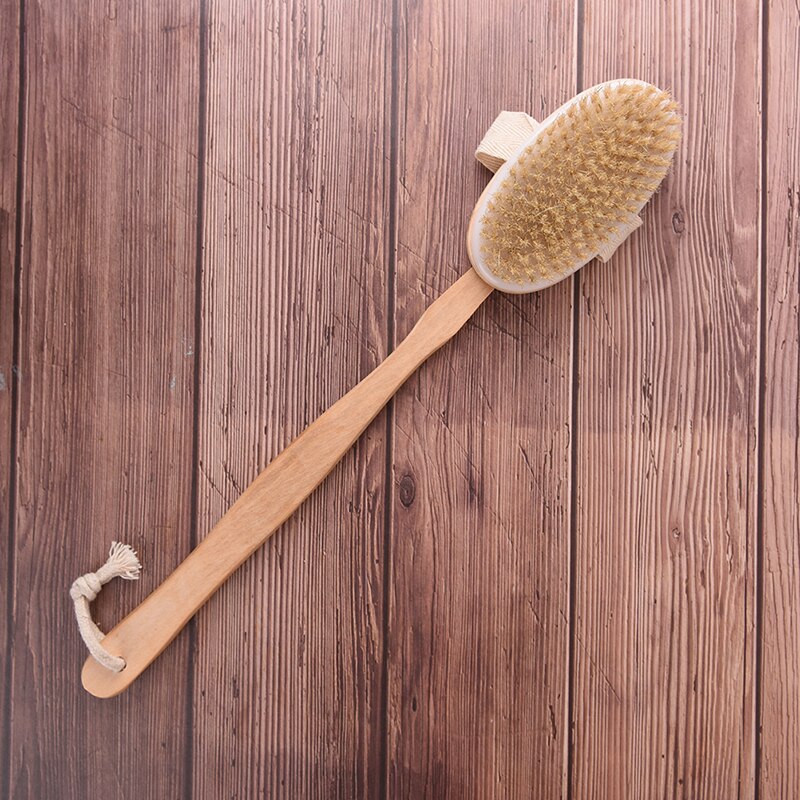 Dry Skin Body Soft Natural Bristle The SPA The Brush Wooden Bath Shower Bristle Brush SPA Body Brush Without Handle