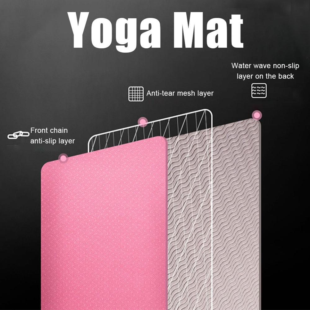 6Mm Dikke Tpe Twee-Kleur Yoga Mat Sport Mat Milieuvriendelijke Smaakloos Antislip Fitness Outdoor mat