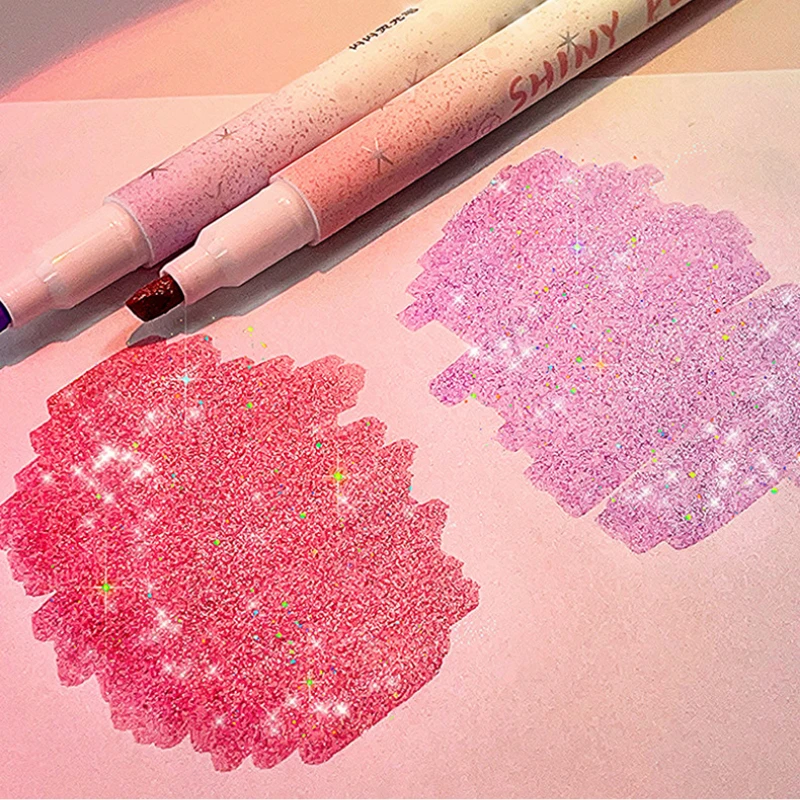 6 unids/set de rotuladores resaltadores brillantes, marcadores resaltadores brillantes, suministros escolares, rotulador de dibujo artístico para estudiantes, papelería