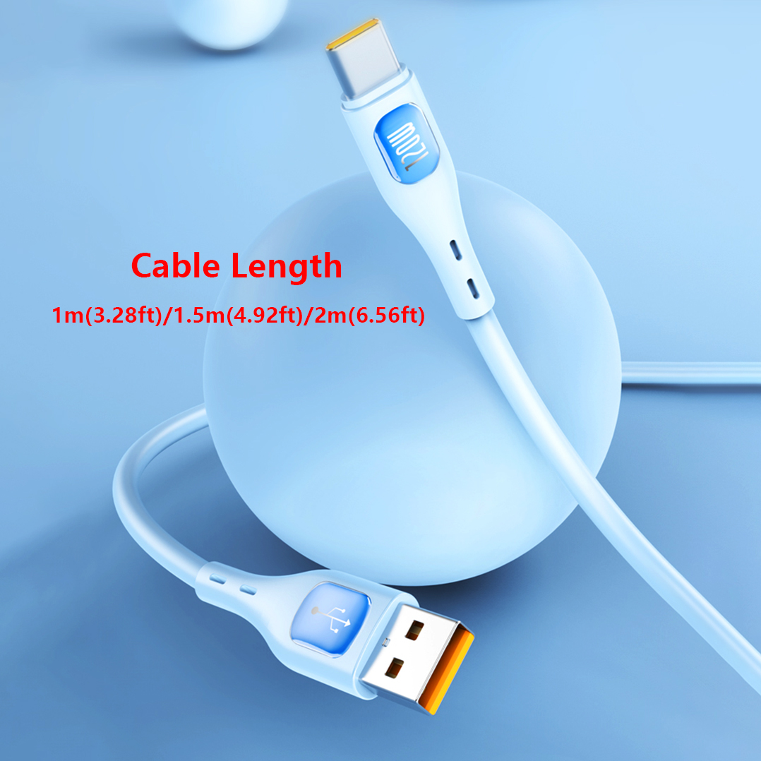 120W 6A USB C Fast Charging High-Speed Data Transfer Cable USB A to USB C Cable Soft Liquid Silicone Android Phone Accessories