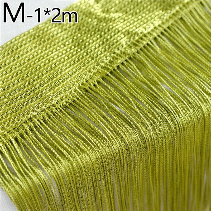 100X200Cm Draad Gordijn String Screen Lint String Divider Blind Voor Woonkamer Deur Muur Window Panel Kwastje gordijnen: M