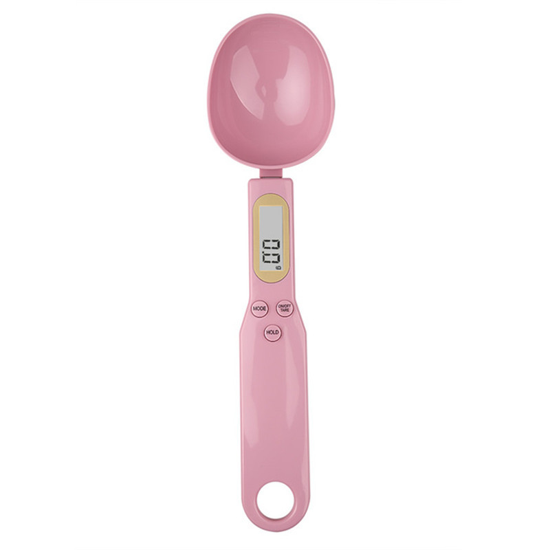 Cuchara medidora de peso, báscula Digital LCD para cocina, 500g, 0,1g, cuchara medidora para alimentos, Mini herramienta de cocina para báscula de café con leche: Rosa