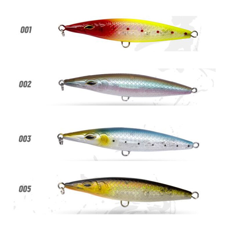 4 kpl lyijykynäkalastusuhe 90/110/130mm topwater stickbaits -kalastussyötit kelluva kävelyretki koira vaaput kalalle meribasso  dt3002: 1235 / 90mm 12g