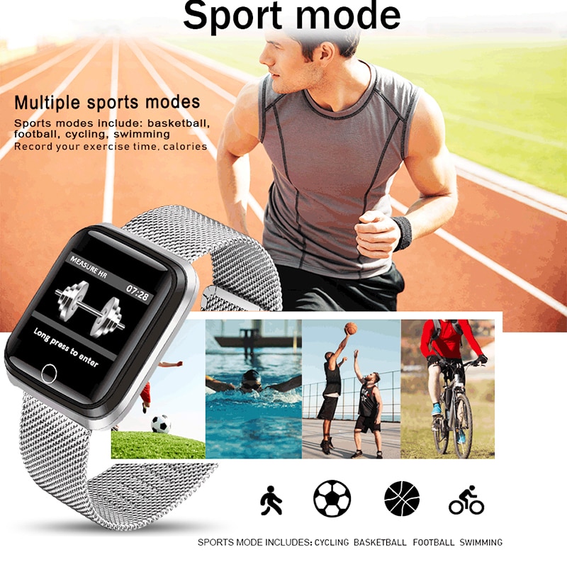 SmartWatch Männer frauen Herz Rate monitor Blutdruck Tracker Fitness tracker Sport Wasserdichte Intelligente uhr Für iPhone