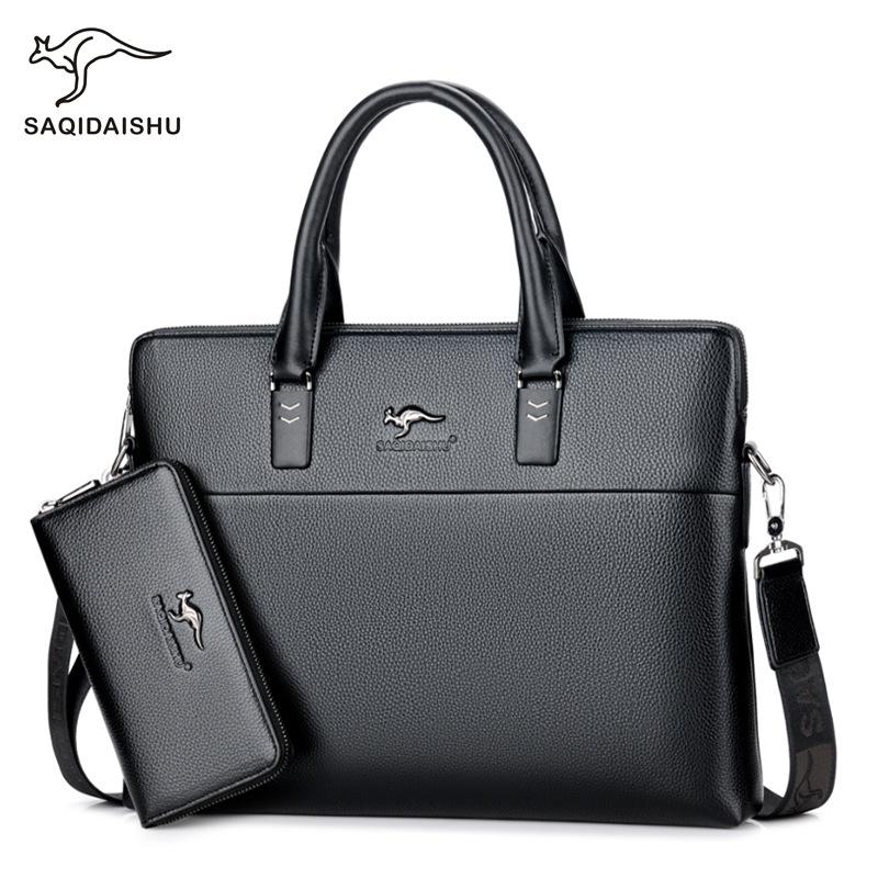 Sac d'affaires sac à main hommes porte-documents ordinateur portable en cuir synthétique polyuréthane sac homme sac à bandoulière advogado fourre-tout bolsos de hombre: E