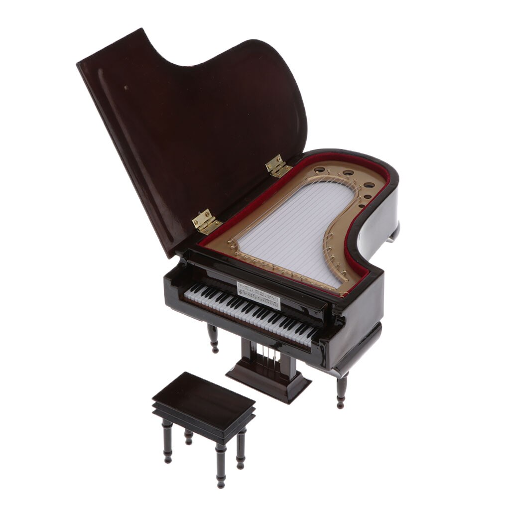 1:6 Mini Holz Klavier Modell für Puppenhaus, freundlicher vorgeben Spielen Spielzeug Birhday: Braun