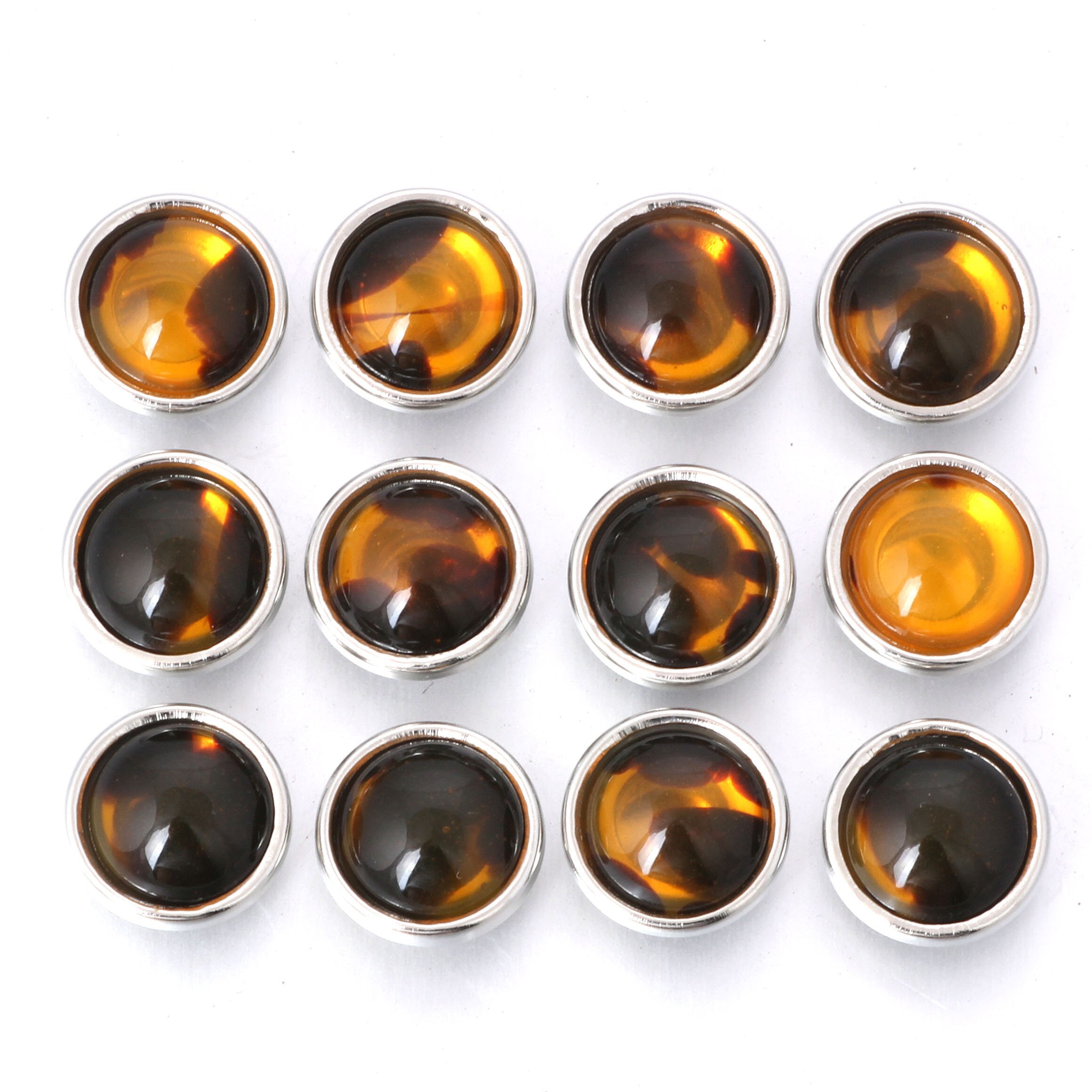 10 pz/lotto Nuovo Colore Misto Della Resina Snap Rotonda Mini Scatta Bottoni per Scatta Gioielli Fit 12 millimetri Snap Collana Dei Braccialetti ZL218: 15