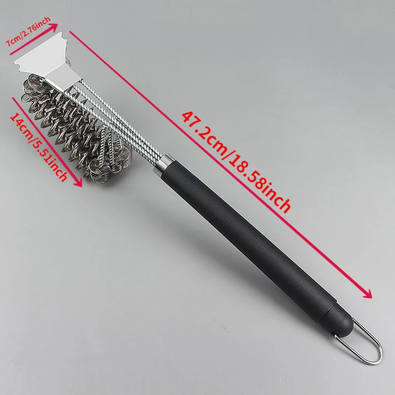 Große Grill bürste und Schaber Grill bürste für Grill, sichere 18 "Edelstahl gewebte Draht 3 in 1 Borsten Grill reinigungs bürste: Rot
