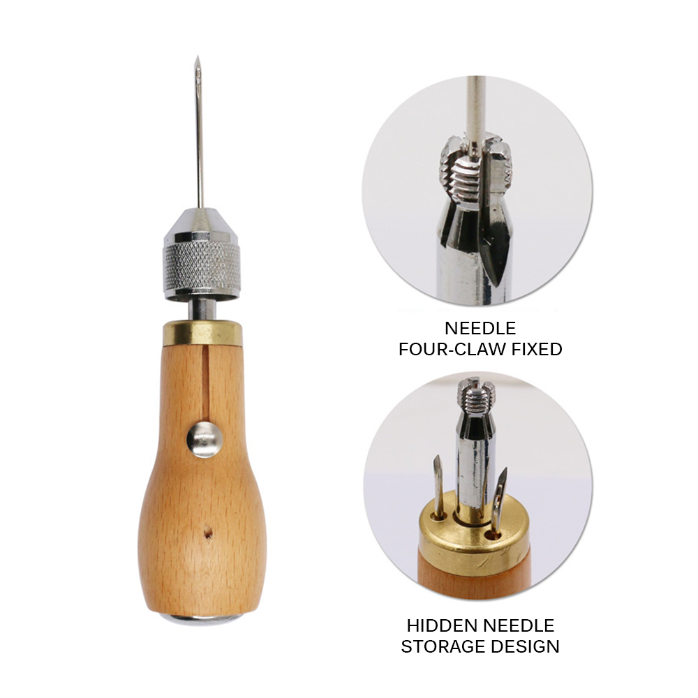Leather Sewing Kit Needle And Waxed Thread Leather Sail Canvas Heavy Repair Speedy Stitcher Sewing Awl Tools DIY