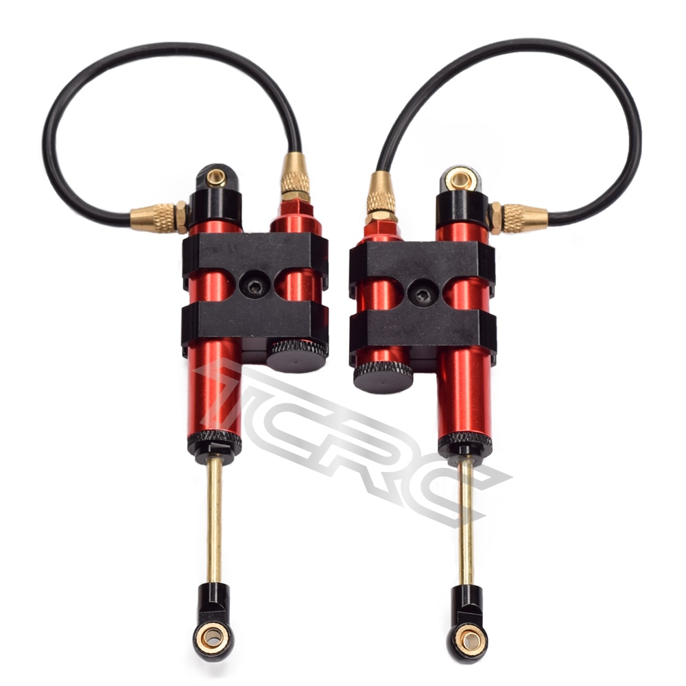 TCRC 2PCS 100mm Piggyback Shock Absorber Damper Set for 1/10 RC Crawler Axial SCX10 90046 D90 TRX4: Red