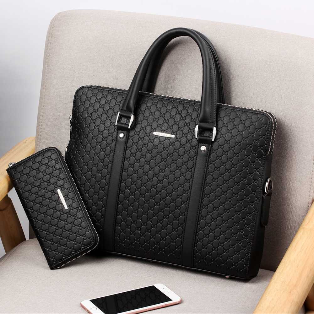 Volasss grande capacidade de couro dos homens maleta de negócios masculino sacos de ombro para o homem bolsas para portátil 15.6 "masculino