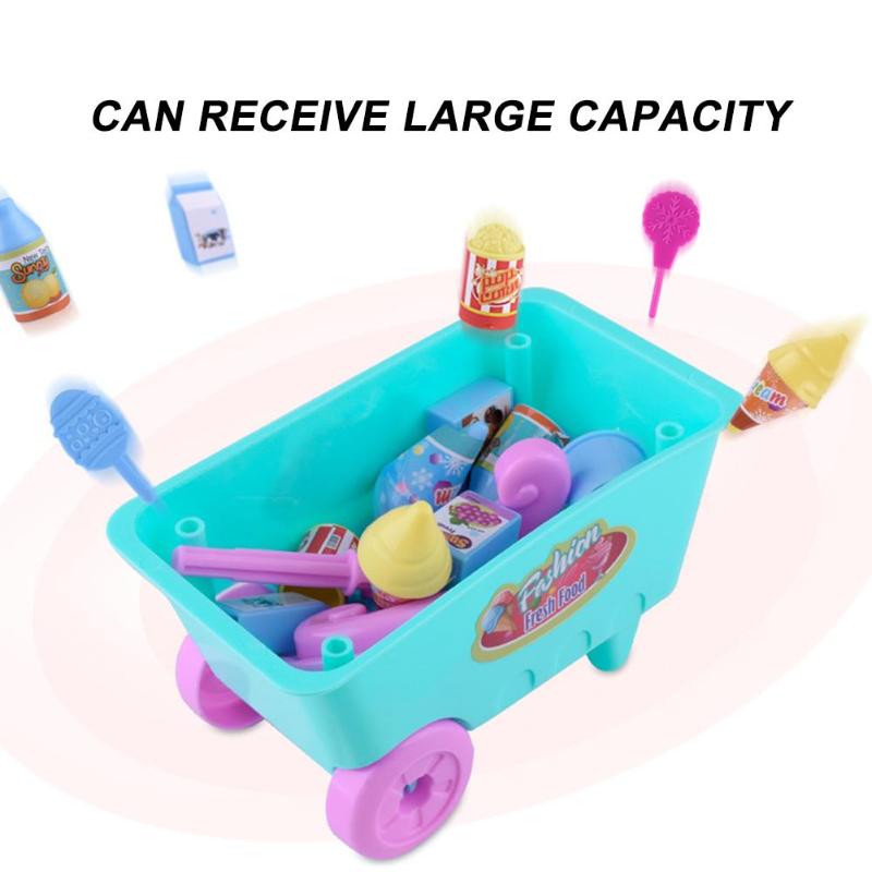 Small Ice Cream Carts Girl Mini Candy Cart Shop Pretend Play Children Toys