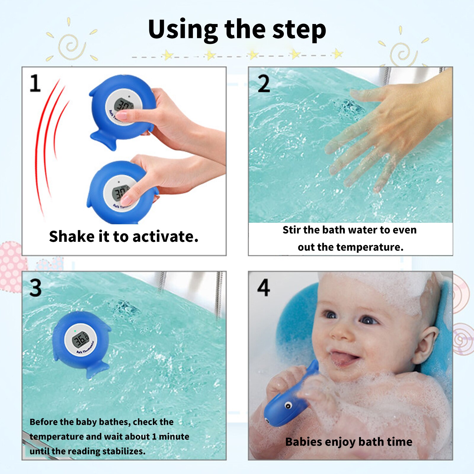 1 Leuke Verschijning Bad Temperatuur Monitor Zwembad Drijvende Thermometer Babybadje Speelgoed Waterdichte Thermometer Monitor