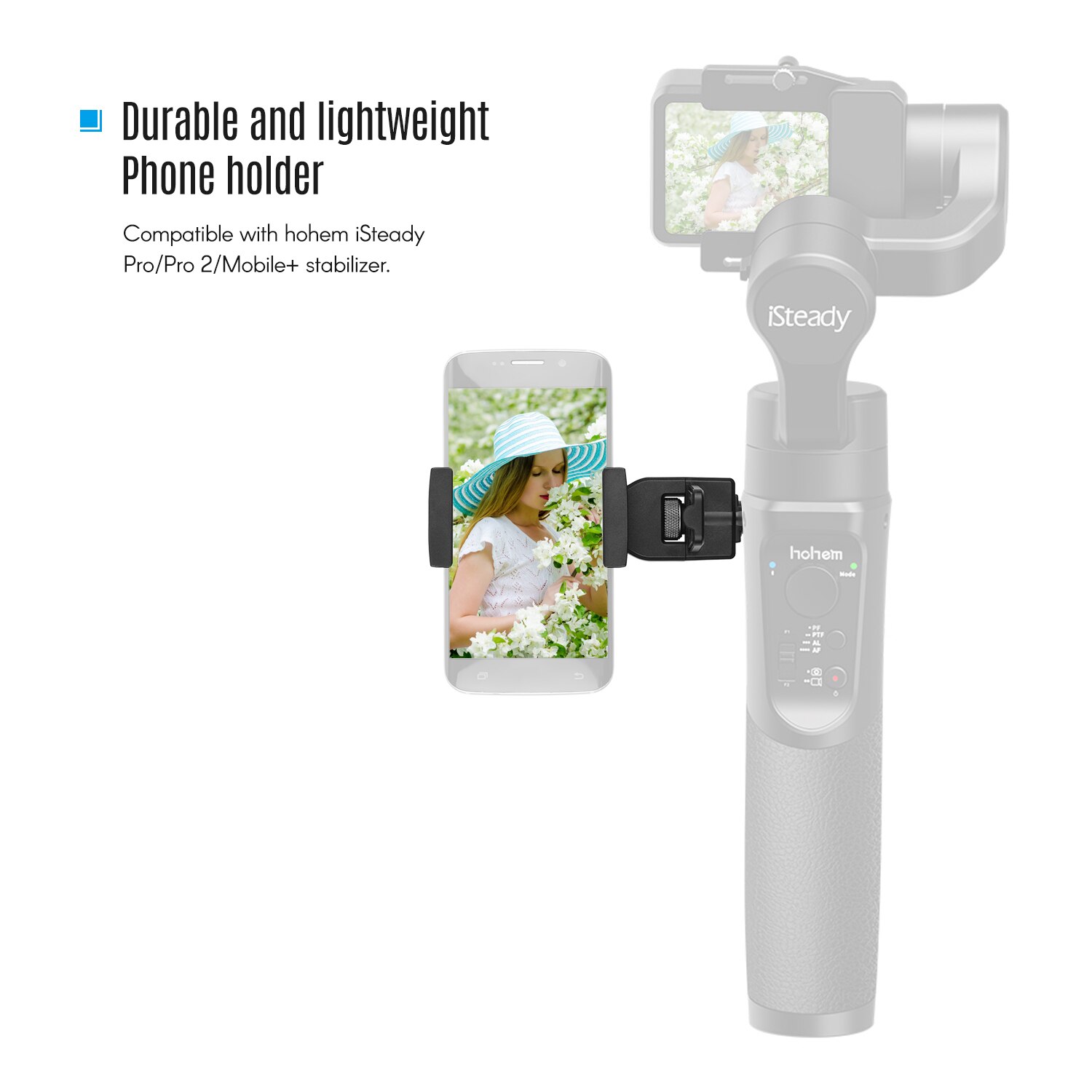 Telefonholder smartphone gimbal stabilisator clip clamp beslag kompatibel med til hohem isteady pro/pro 2/ mobile+ stabilisatorer