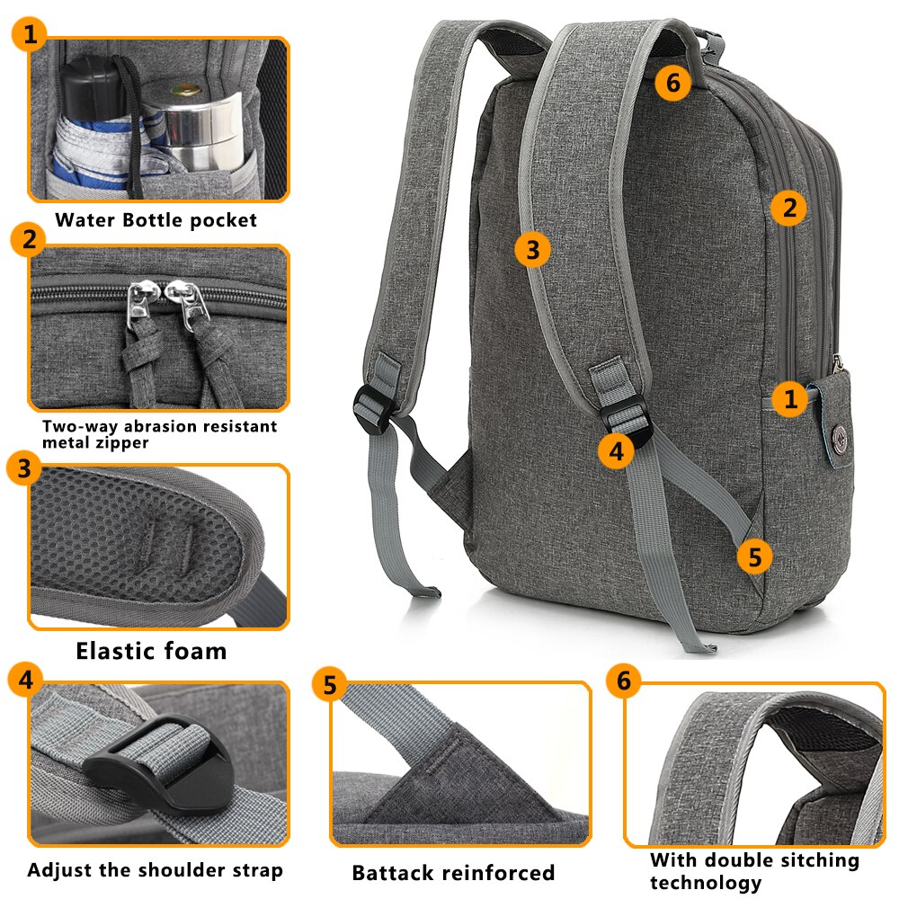 KINGSLONG Laptop Backpack Women's Mochila for Teenagers school backpack linen Casual Bags Travel bag for Women Casual