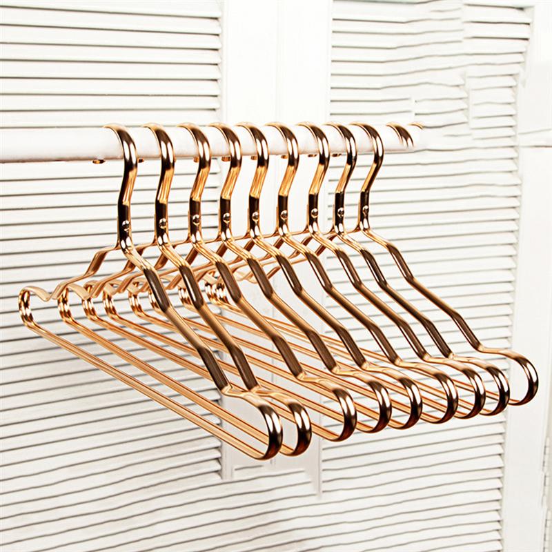 Aluminiumlegering Kleding Hanger 5/10Pcs Golden Duurzaam Binnenlandse Jas Volwassen Kinderen Opknoping Benodigdheden Organisator
