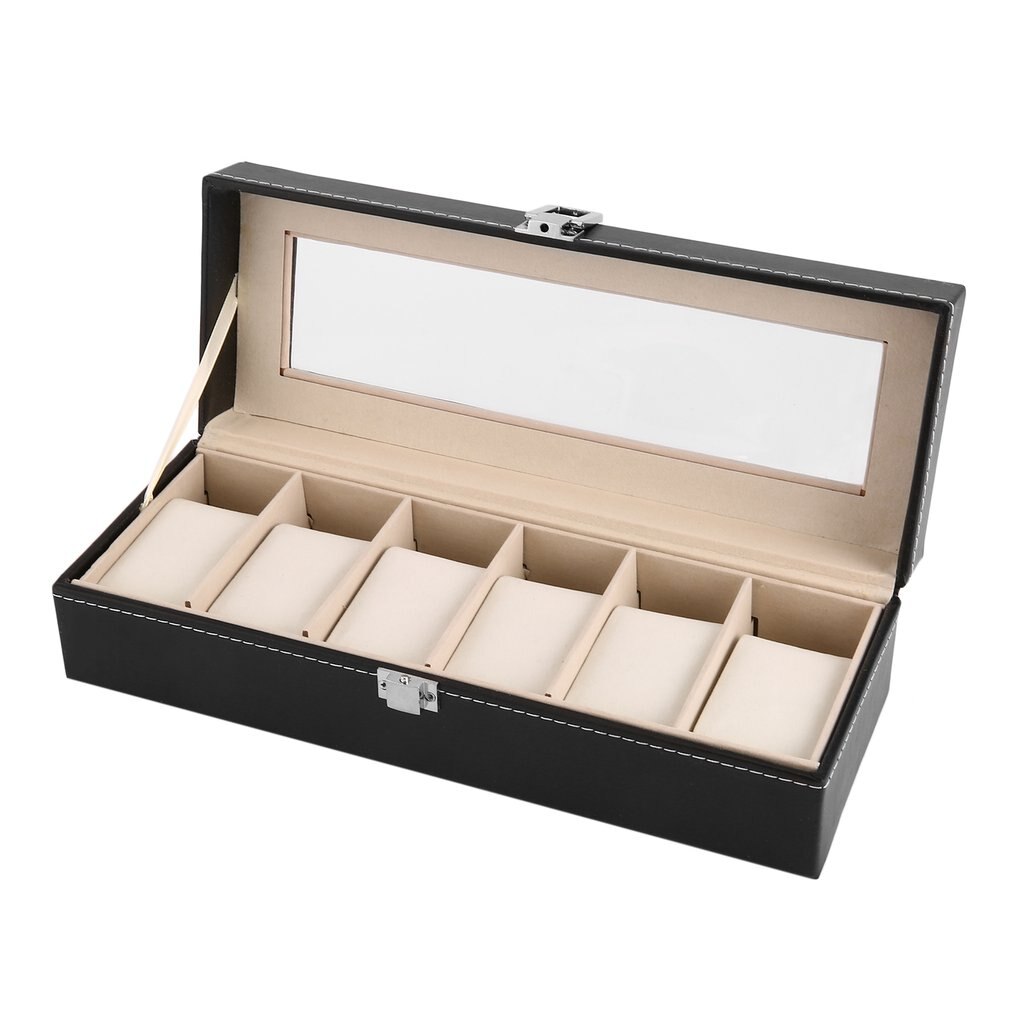 2-12 platser svart klockbox bärbar reseklocka dragkedja klockor samlarklocka förvaringsbox klockorganisatorhållare: 10