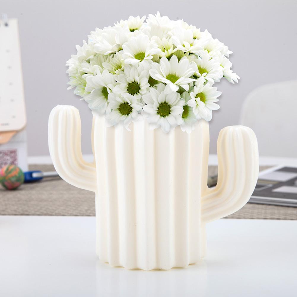 Домашний декор Plastic Cactus Shaped Vase Dried Flower Pot Holder Home Office Desktop Decor цветы в горшках декор
