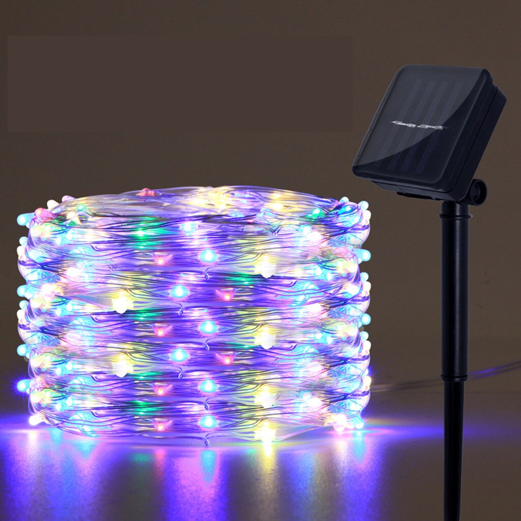 100 led lyskæder vandtætte vandkande lys soldrevne dekorationer til juletræ bryllupsfest dekoration: 5m
