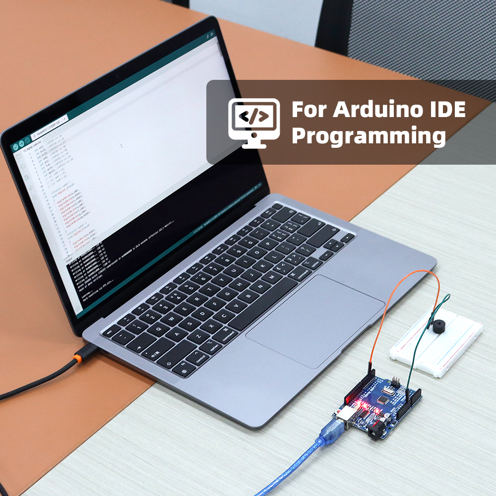 TSCINBUNY Basic Starter Kit voor Arduino R3 Programmering DIY Elektronica Educatieve leerkit met geprogrammeerde codes Instructie