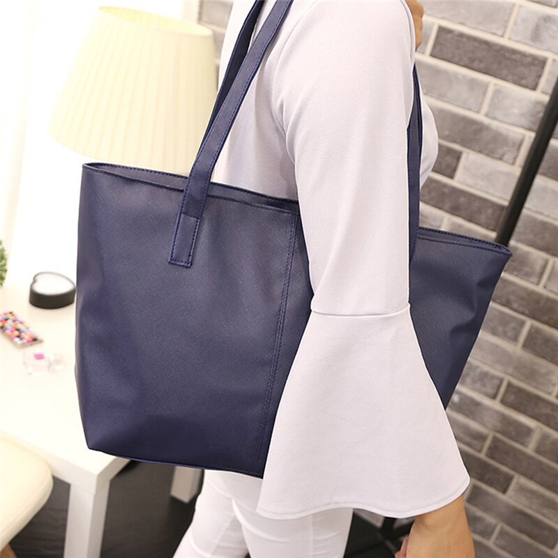 frauen Handtaschen Einfache Weichen Trage Tasche Große Kapazität Schulter Taschen Licht PU Leder Schwarz Rot Damen Casual Einkaufstaschen