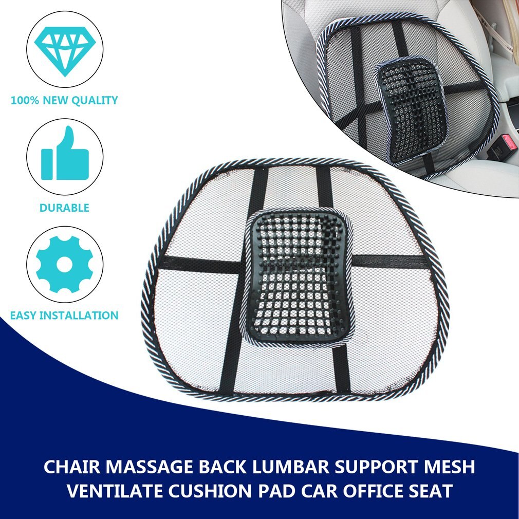 Cadeira de verão assento massagem massageador volta apoio lombar malha ventilar almofada assento do escritório carro ótimo relaxar massagem apoio