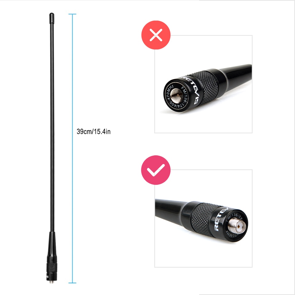 2Pcs Retevis RHD-771 SMA-F Antenne Voor Walkie-Talkie Uhf/Vhf Voor Retevis H777 Baofeng UV-5R BF-888s Hyt walkie Talkie C9030A