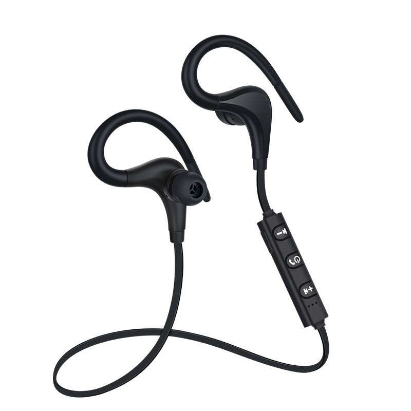Sport oordopjes koptelefoon voor iphone  xs 8 7 xiaomi 6 5 smartphone draadloze koptelefoon oorhaak bluetooth oordopjes microfoon headset: Zwart