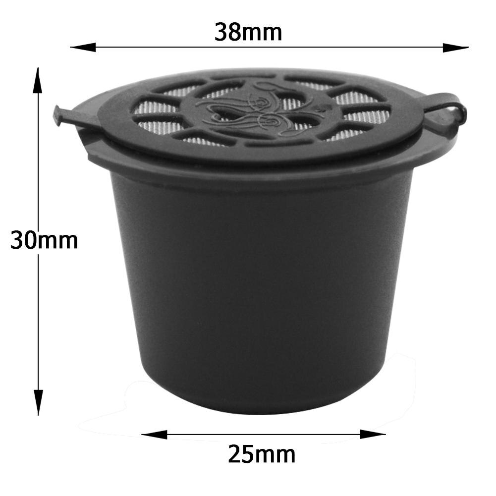 1/3Pcs Herbruikbare Koffie Capsule Met Lepel Borstel Thuis Hervulbare Koffie Capsule Filter Shell Voor Nespresso Machine supply: 1pcs Black