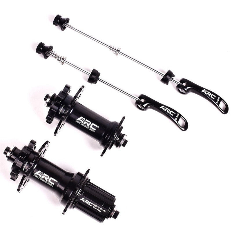ARC MT006 Bicycle Hubs Sealed Bearing 4 Bearings 4 Pawls QR 100X9 135X10MM Set MTB Mountain Bike Hub 36 Holes Disc Brake Black: Default Title