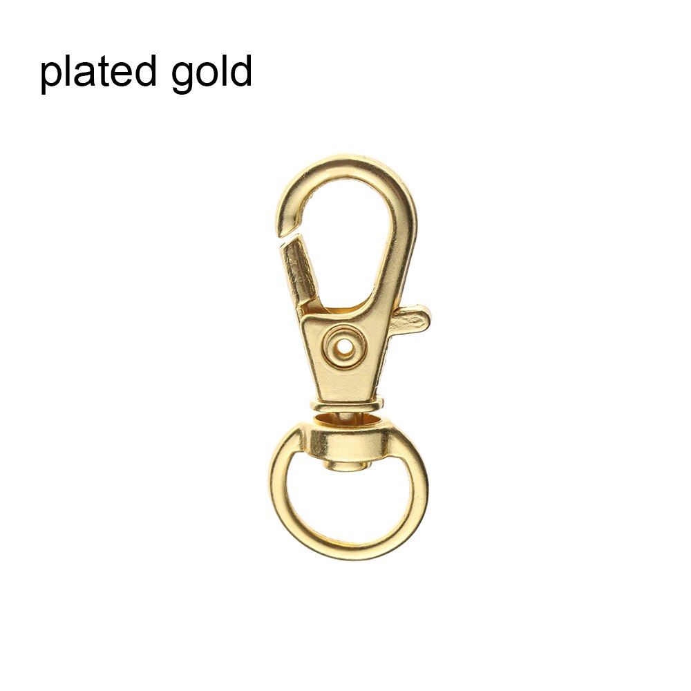 10Pcs Goud Zilver 32mm Karabijn Clips Key Hook Sleutelhanger Split Key Ring Bevindingen Sluitingen Voor DIY Sleutelhangers handtassen Meubi: gold