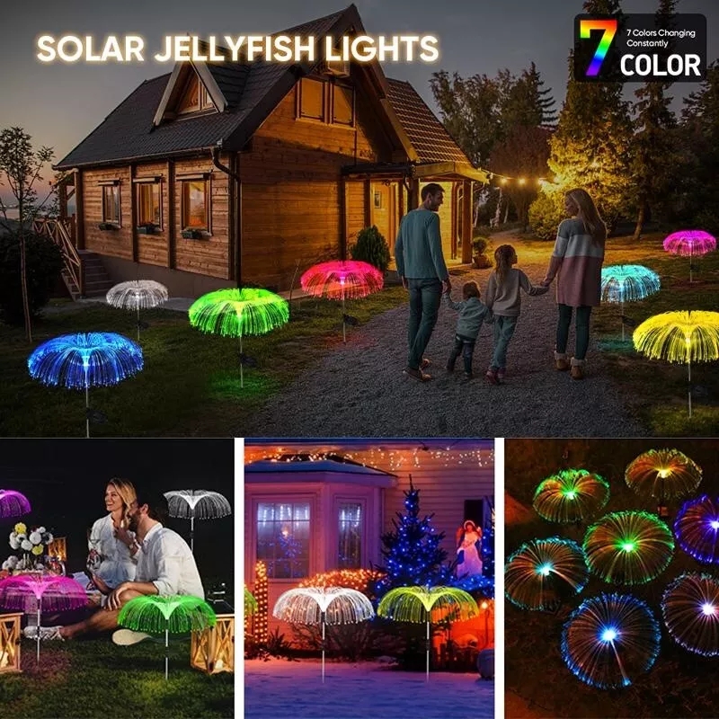 1-10 Uds. Lámpara Solar que cambia de 7 colores para exteriores, luces de medusas, iluminación impermeable para decoración de camino, césped y jardín