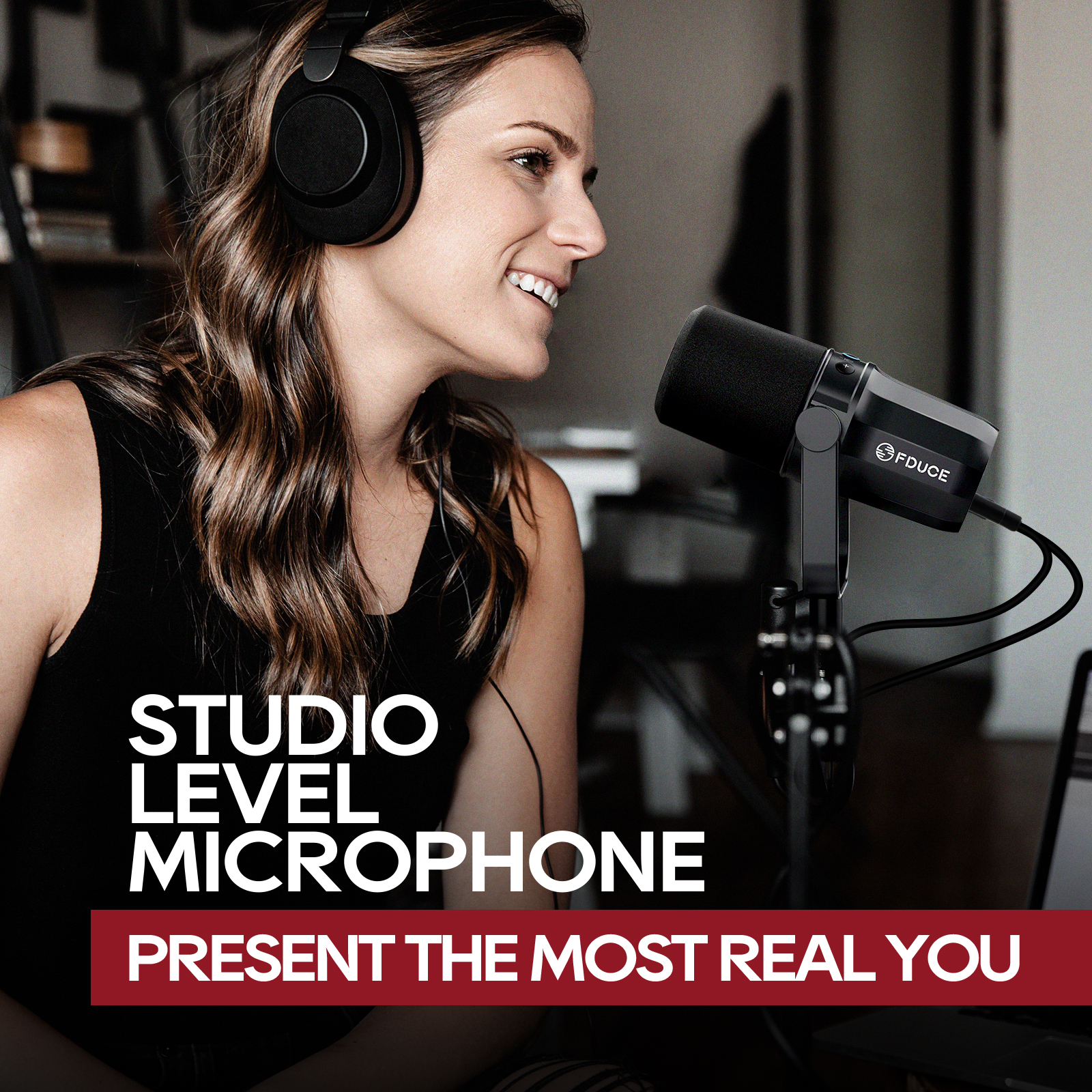 FDUCE SL40X/SL40 USB/XLR dynamisches Mikrofon mit integriertem Headset-Ausgang und Schalldämmung, für Podcasts, Spiele, Live-Übertragung