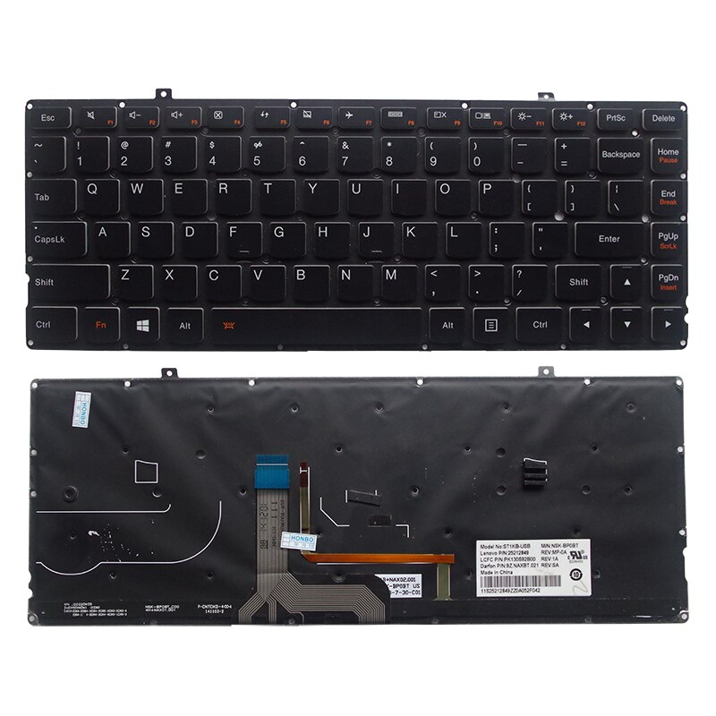 Teclado Inglés para Lenovo Ideapad Yoga 2 Pro 13 &quot;, retroiluminado, Pro13-ISE, 25212817, 25212849, ST1KB-US, PK130S92A00