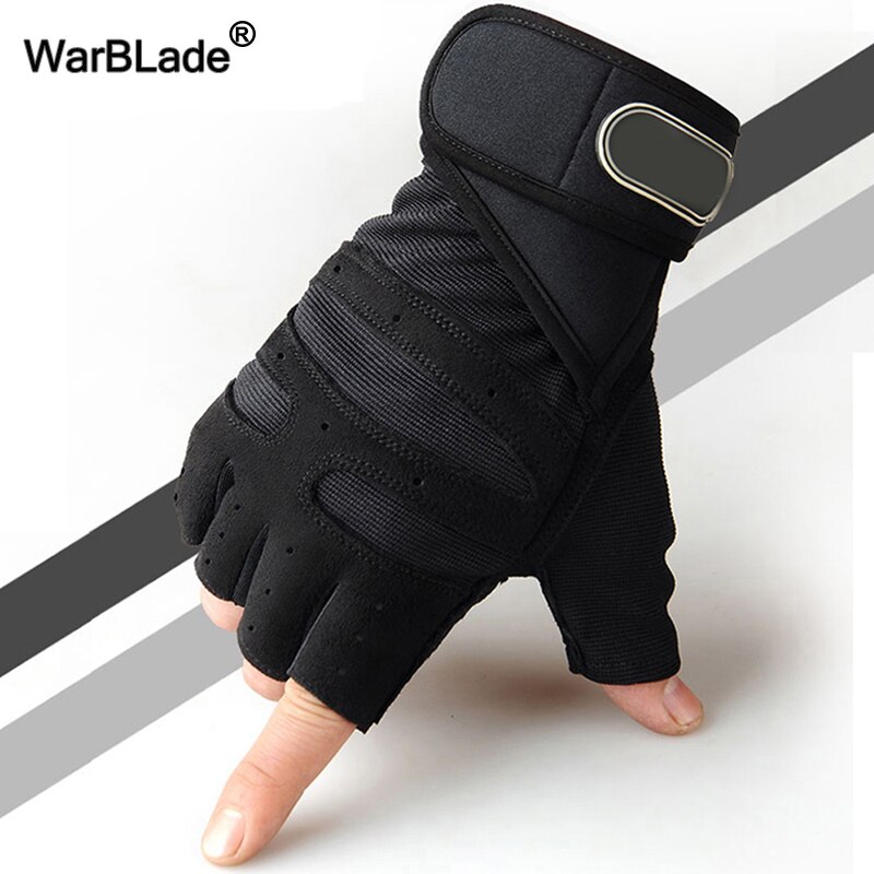 Wbl masculino luvas de ginásio exercício protegendo respirável musculação treino luvas esportivas fitness peso-levantamento metade dedo luvas