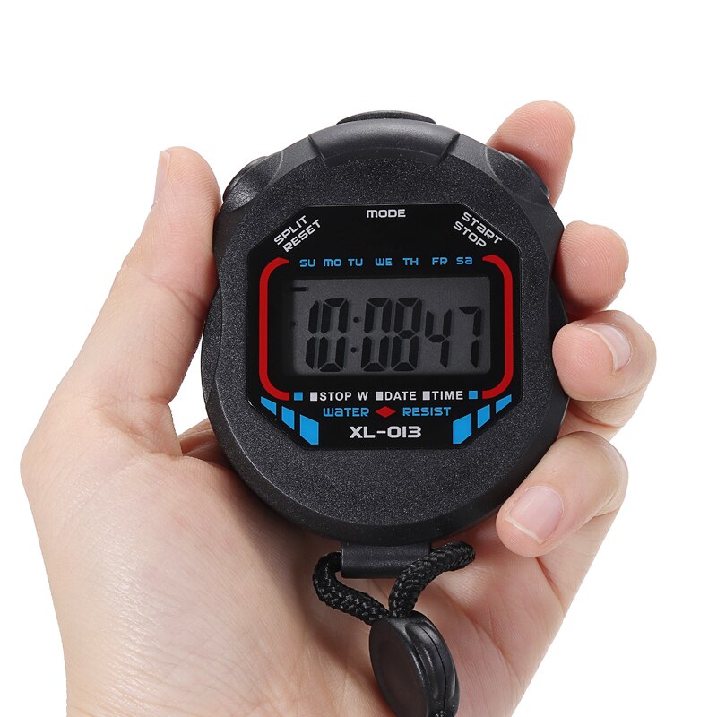 Digitale Sport Cronometro Contatore Formazione Portatile Timer Cronografo Allarme Funzione Carillon Orario Resistente All'acqua