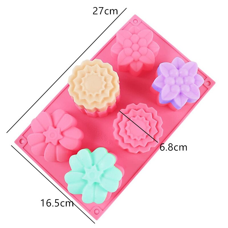 3D Handmade Silicone Soap Molds Bee Honeycomb Chocolate Biscuit Ice Cube Silicone Mold Tools DIY Flower Shape Soap Resin Crafts: 4